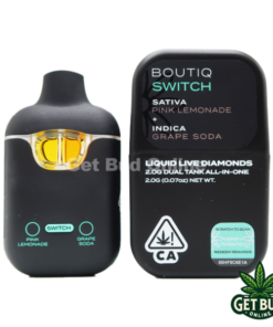 Boutiq Switch 2g disposable – Pink Lemonade + Grape Soda (Sativa/Indica) Liquid Live Diamond